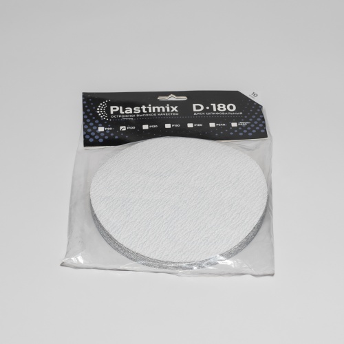 Шлифовальный диск Plastimix d180 P100 упаковка 10 шт. Шлифовальный диск Plastimix d180 P100 упаковка 10 шт.